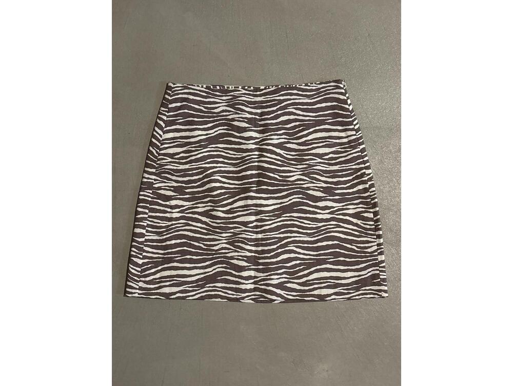Women’s Zebra Print Mini Skirt - Brown & White
